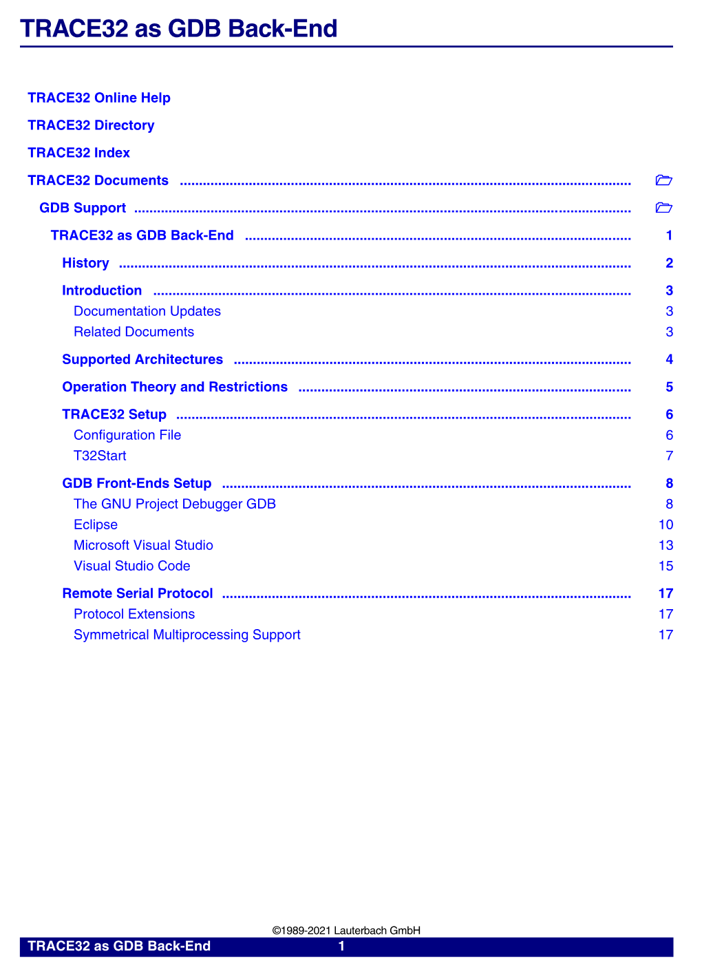 TRACE32 As GDB Back-End