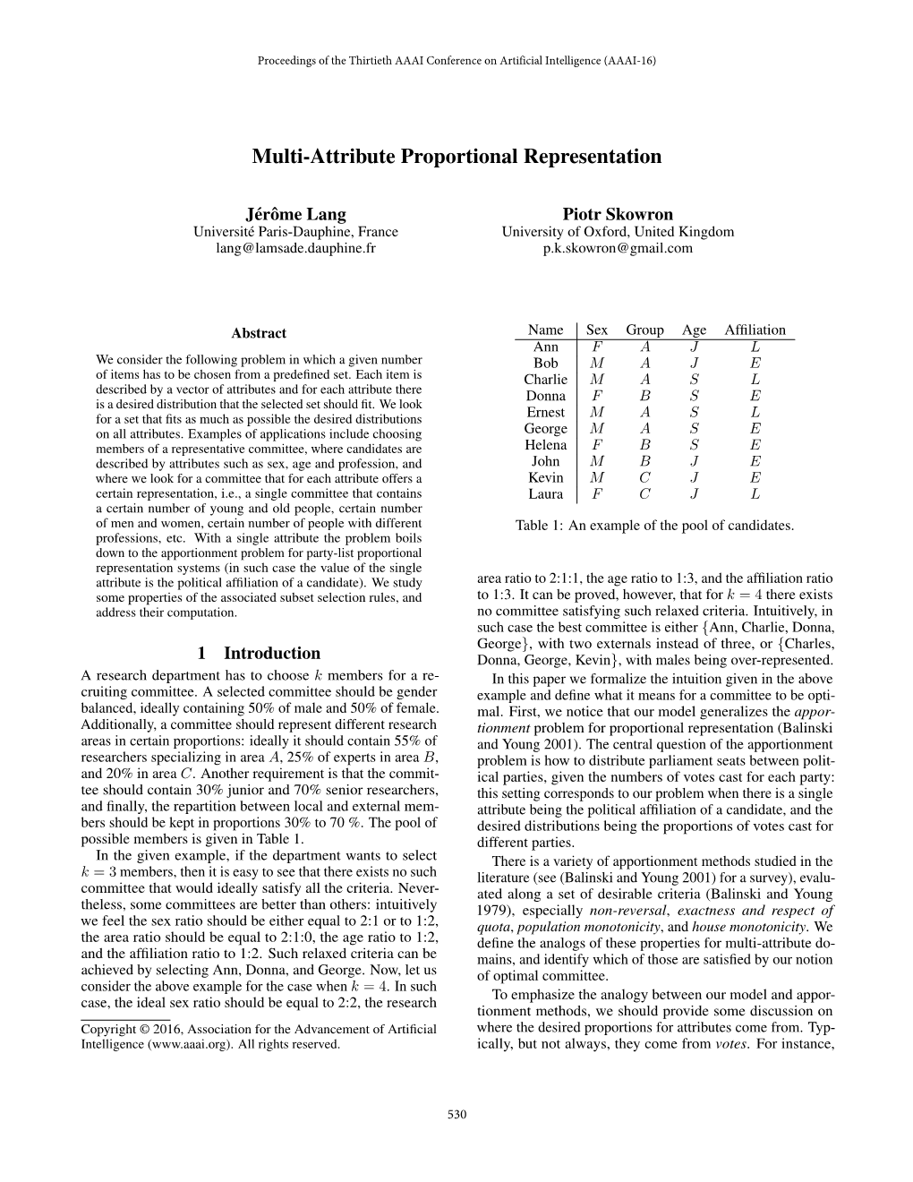 Multi-Attribute Proportional Representation