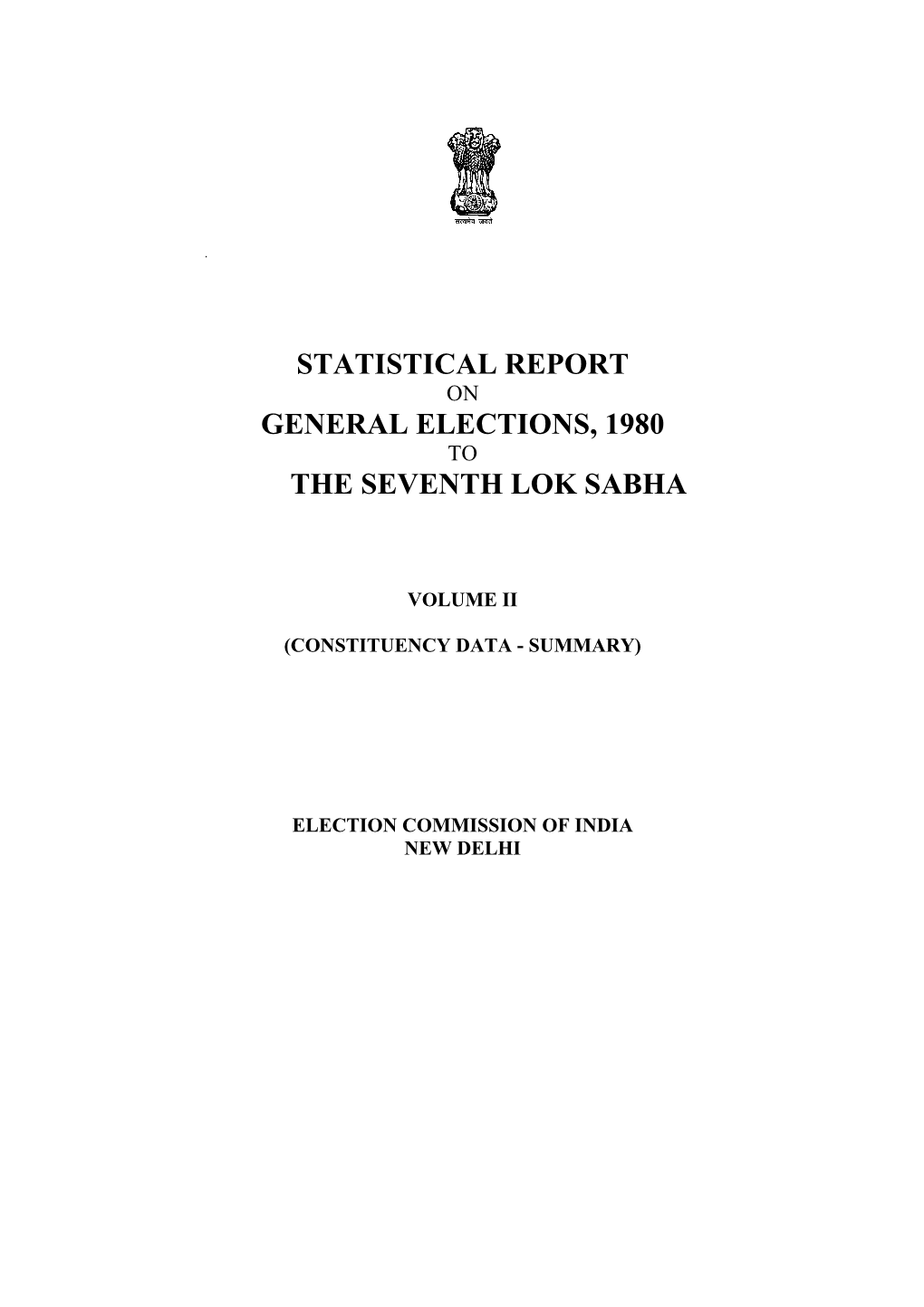 Statistical Report General Elections