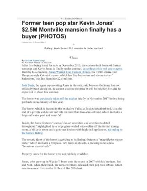 Former Teen Pop Star Kevin Jonas' $2.5M Montville Mansion Finally Has a Buyer (PHOTOS)