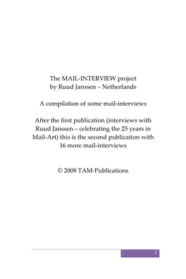 The MAIL-INTERVIEW Project by Ruud Janssen – Netherlands