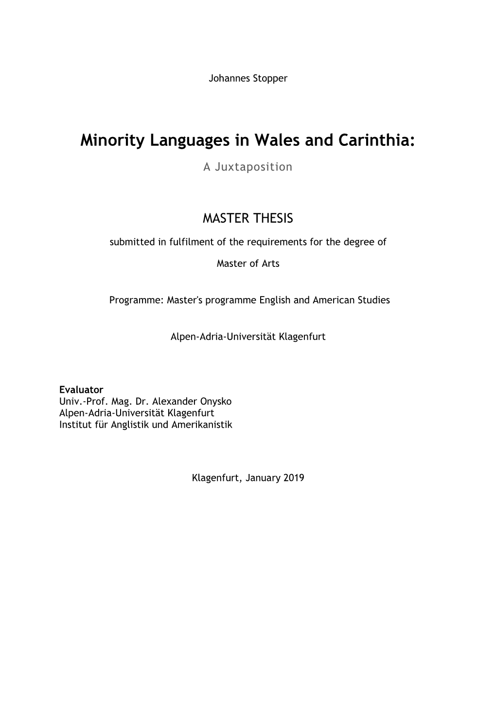 Minority Languages in Wales and Carinthia
