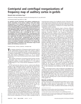 Centripetal and Centrifugal Reorganizations of Frequency Map of Auditory Cortex in Gerbils