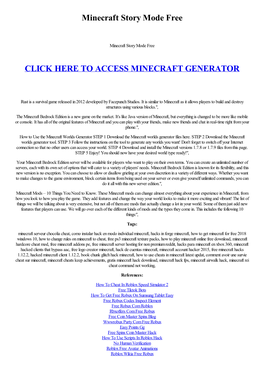 Minecraft Story Mode Free