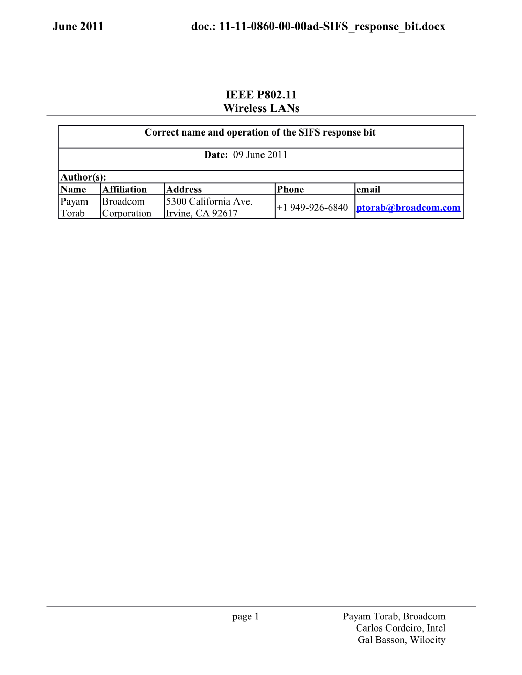 60Ghz MAC/PHY Specification