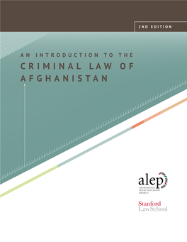 An Introduction to the Criminal Law of Afghanistan