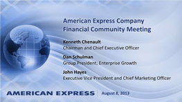 American Express Company Earnings Conference Call Q3'12