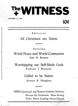 Thewitness OCTOBER 27, 1966 Publication