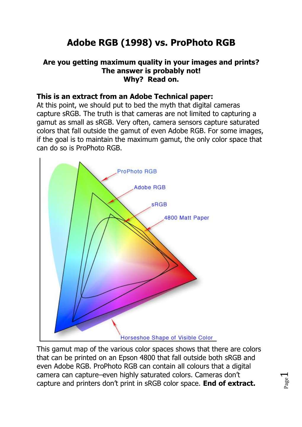 Adobe RGB (1998) Vs. Prophoto RGB