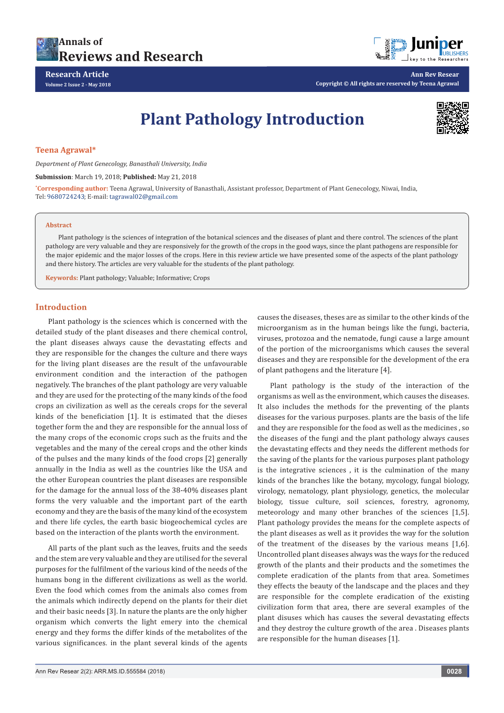 Plant Pathology Introduction