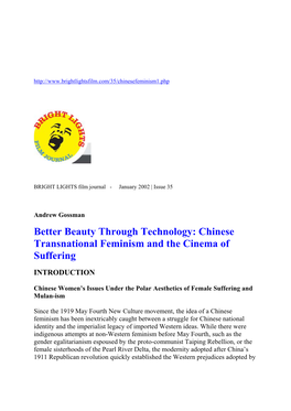 Chinese Transnational Feminism and the Cinema of Suffering