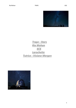 Trape : Stars Ria Mohan 6C6 Larochette Tutrice : Viviane Mergen