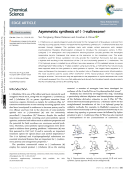 Asymmetric Synthesis of (�)-Naltrexone†