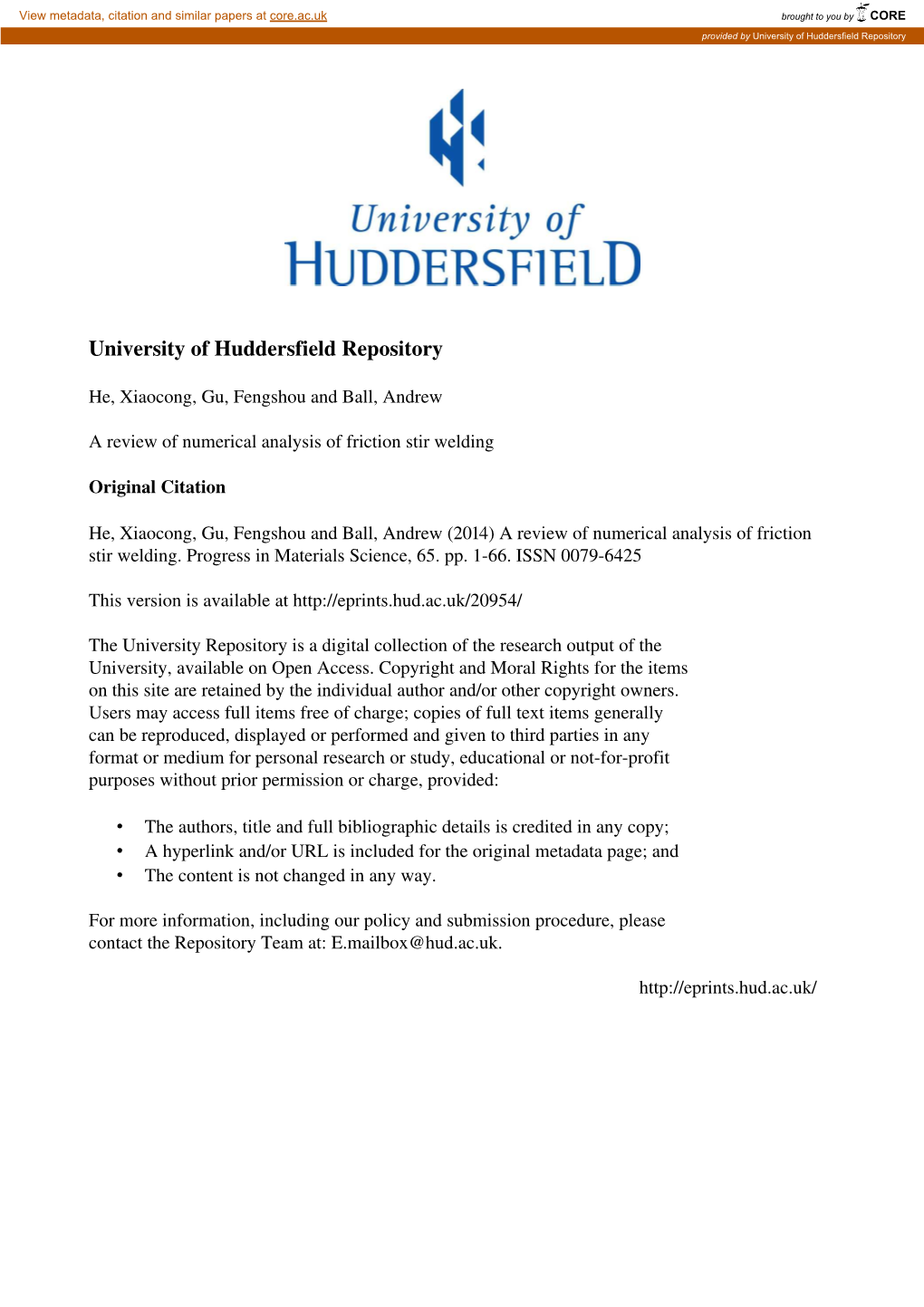 University of Huddersfield Repository