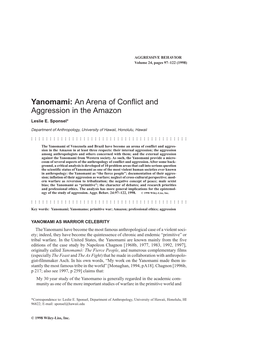 Yanomami: an Arena of Conflict and Aggression in the Amazon