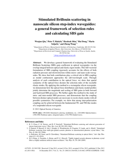 Stimulated Brillouin Scattering in Nanoscale Silicon Step-Index Waveguides: a General Framework of Selection Rules and Calculating SBS Gain