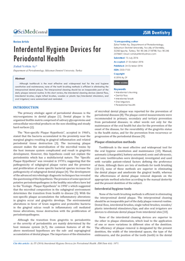 Interdental Hygiene Devices for Periodontal Health