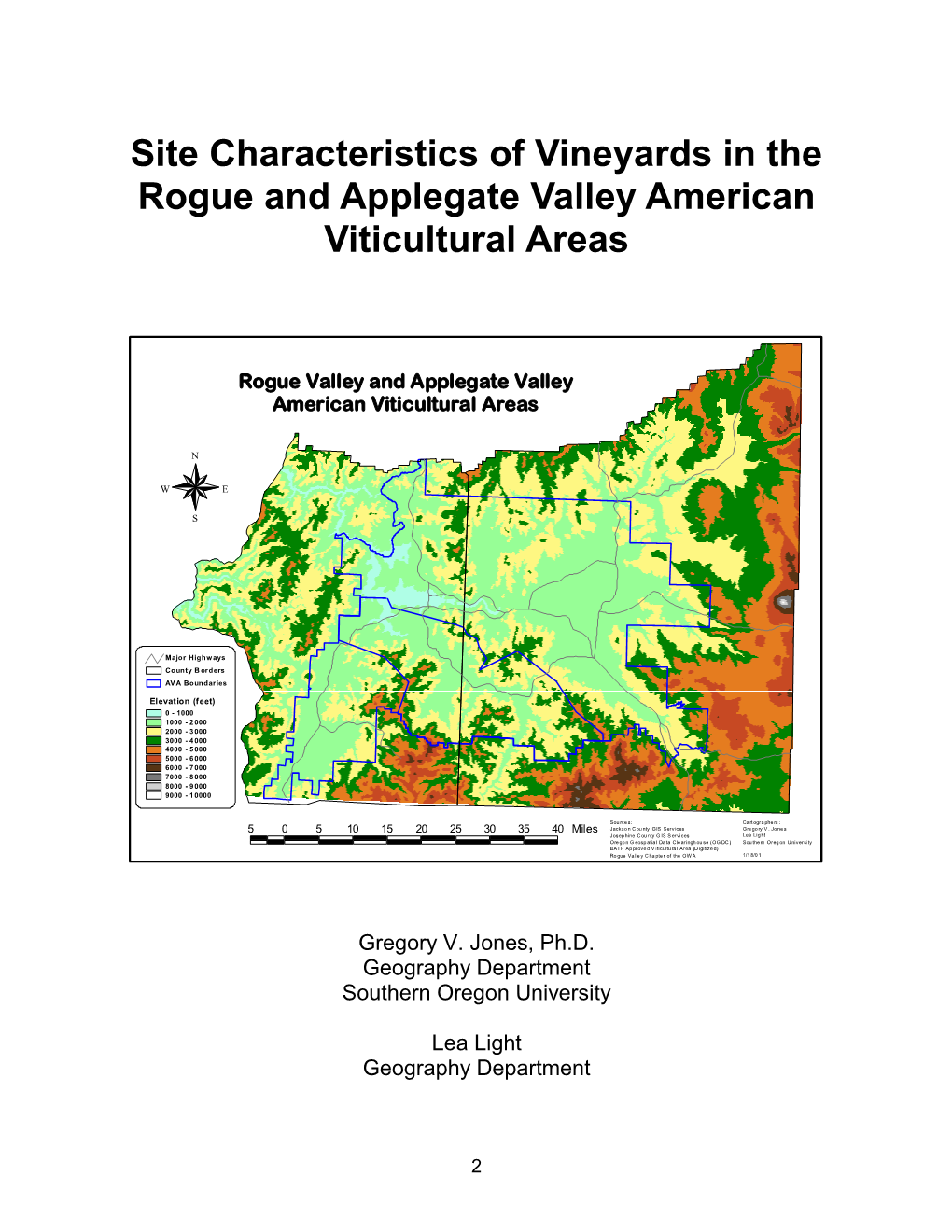 Site Characteristics of Vineyards in the Rogue and Applegate Valley American Viticultural Areas
