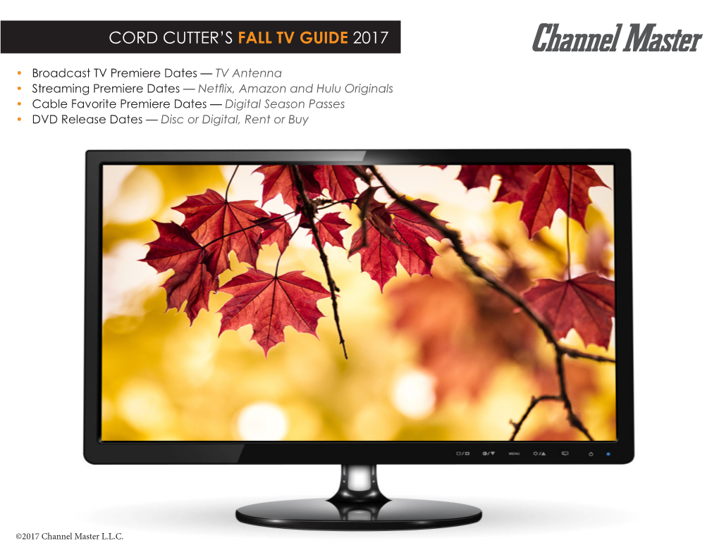 Cord Cutter's Fall Tv Guide 2017