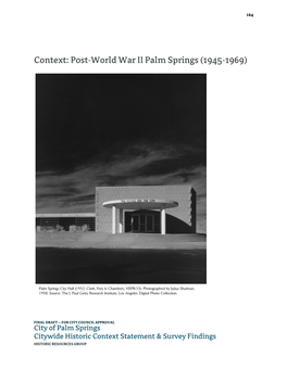 Context: Post-World War II Palm Springs (1945-1969)