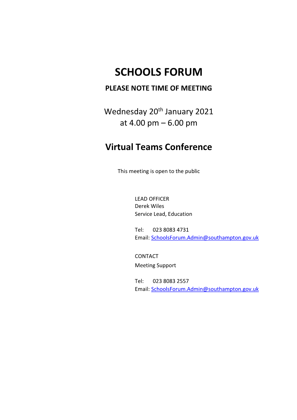 Schools Forum