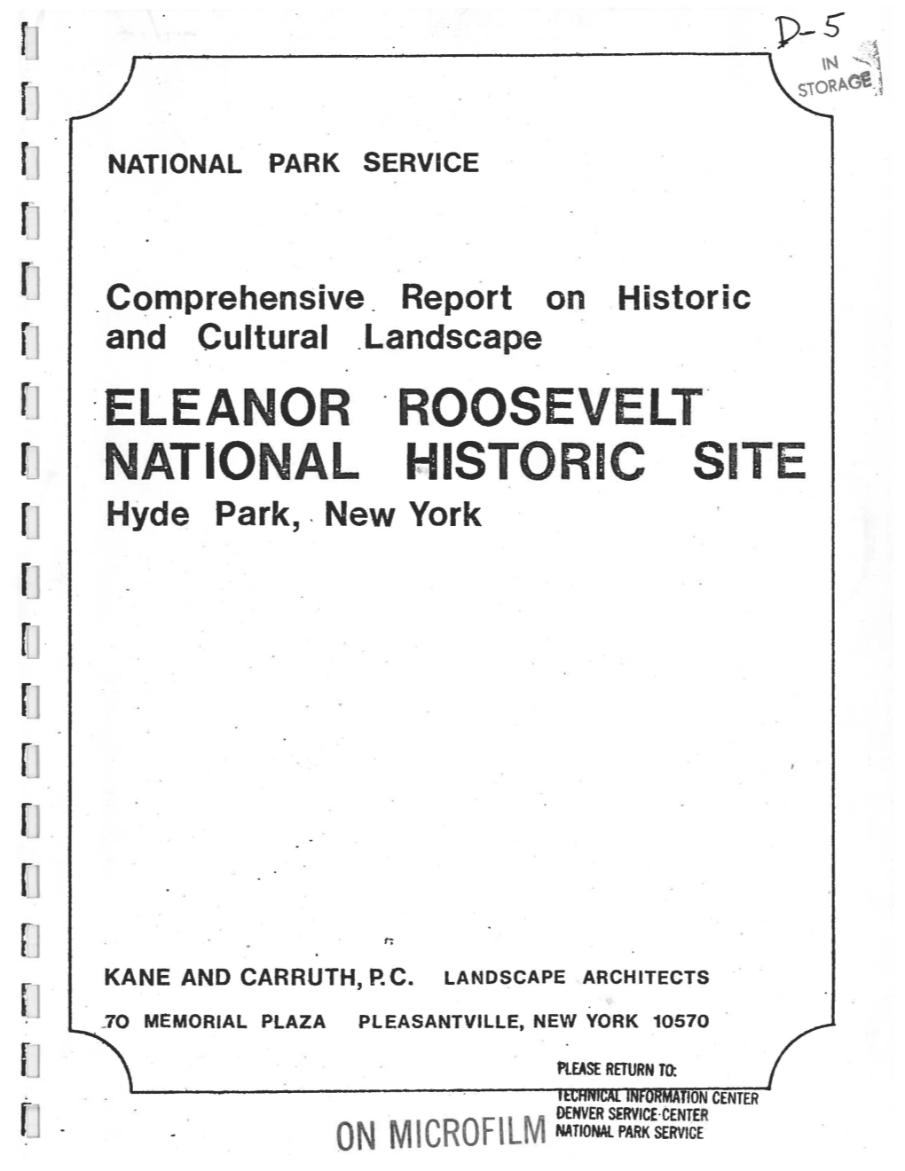Comprehensive Report on Historic and Cultural Landscape, Eleanor