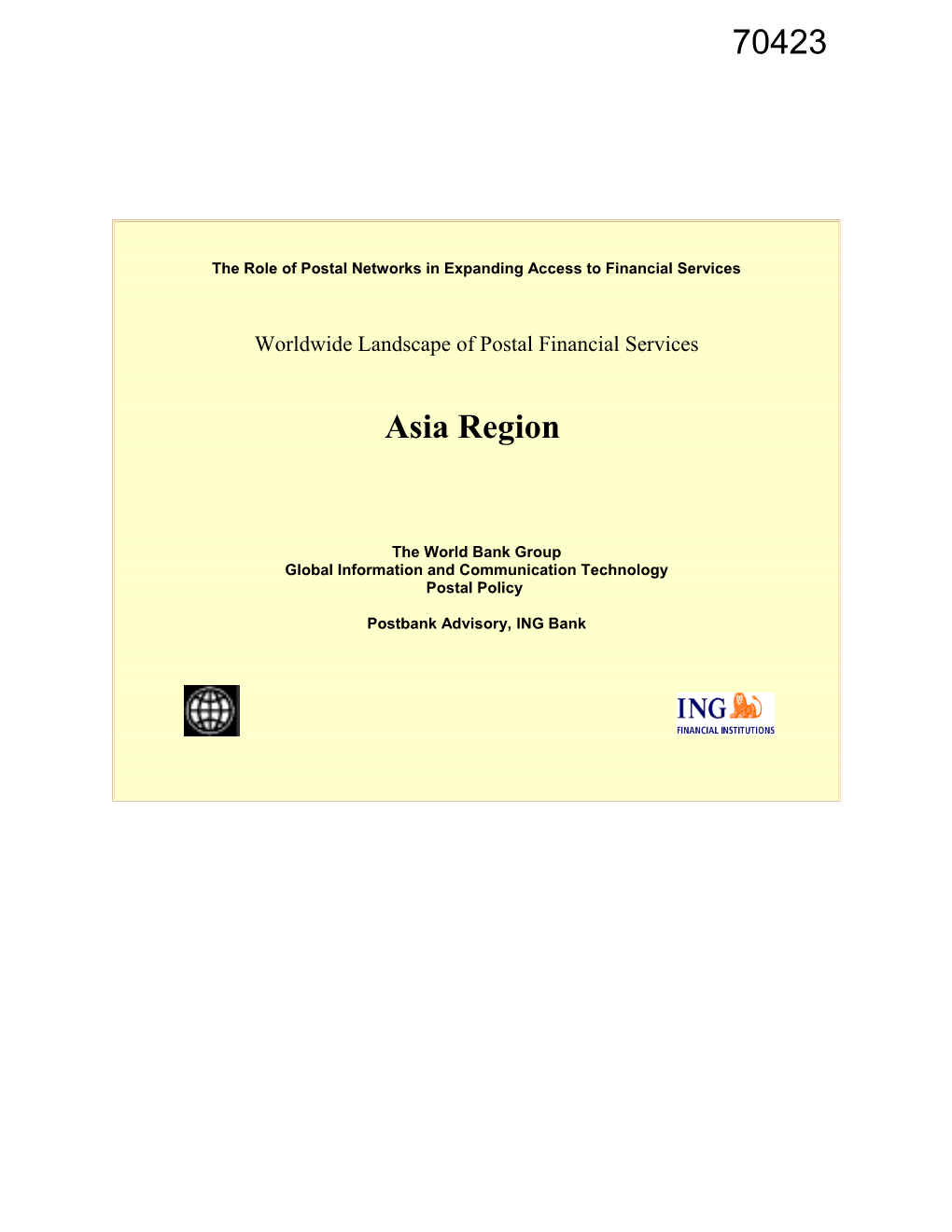 The Role of Postal Networks in Expanding Access to Financial Services