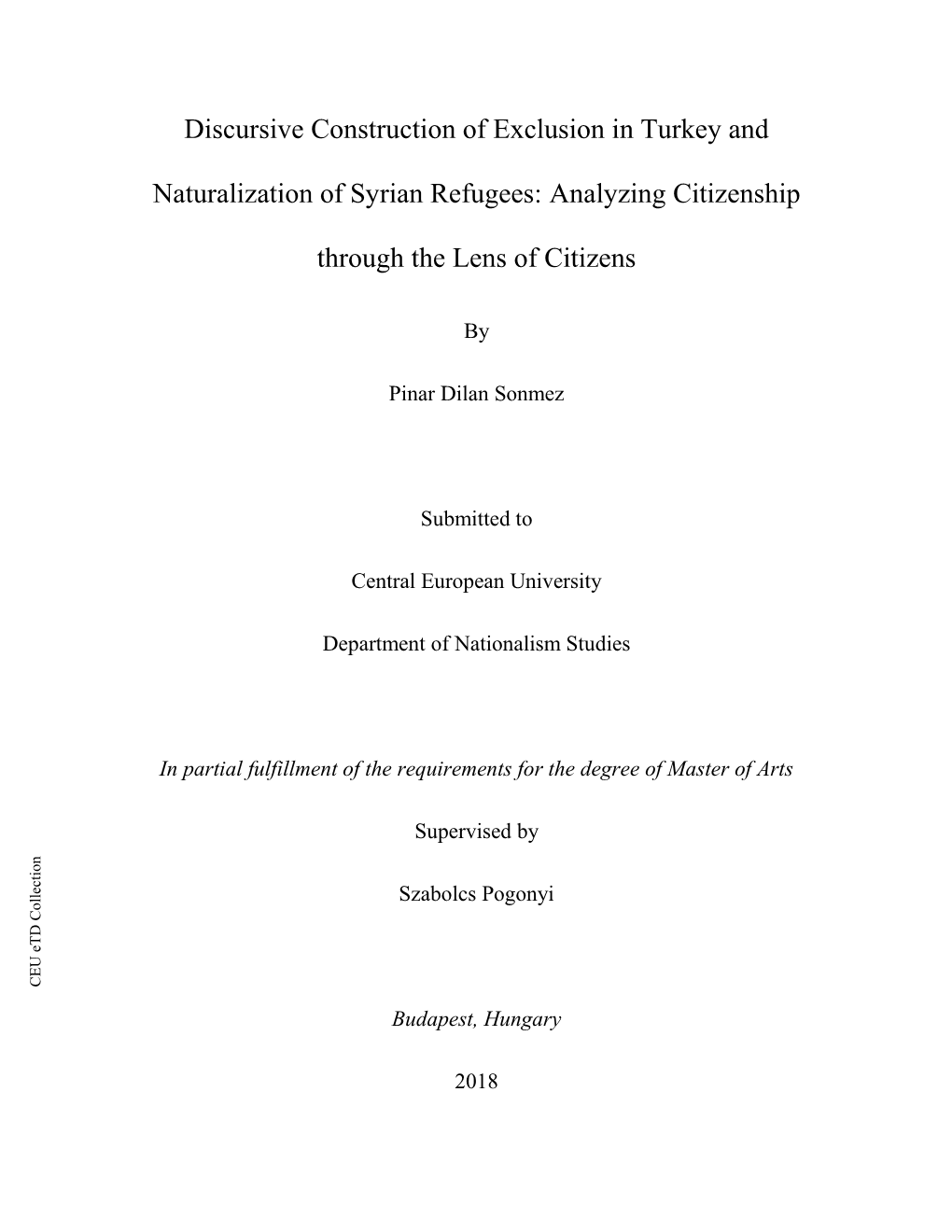 Discursive Construction of Exclusion in Turkey And