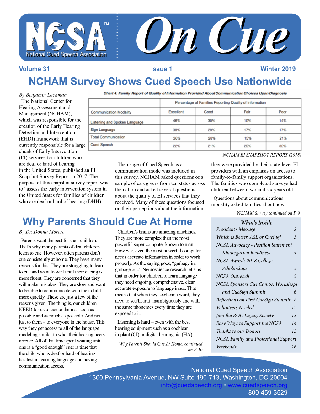 Why Parents Should Cue at Home NCHAM Survey Shows Cued Speech Use Nationwide