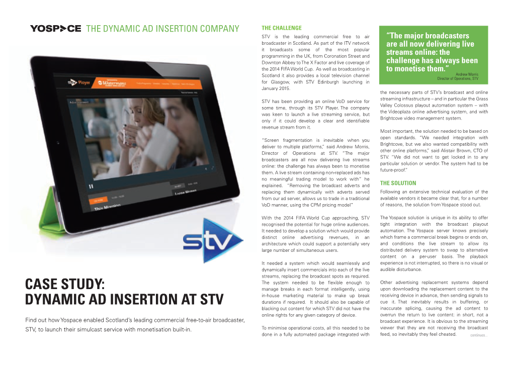 DYNAMIC AD INSERTION at STV Durations If Required