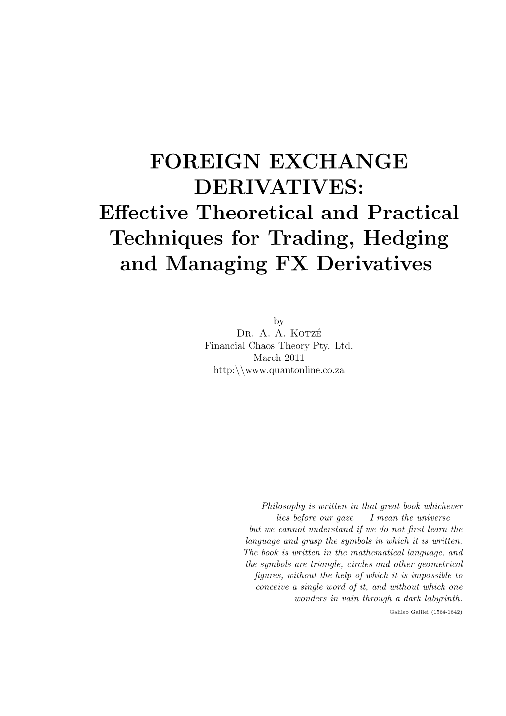 FX Derivatives
