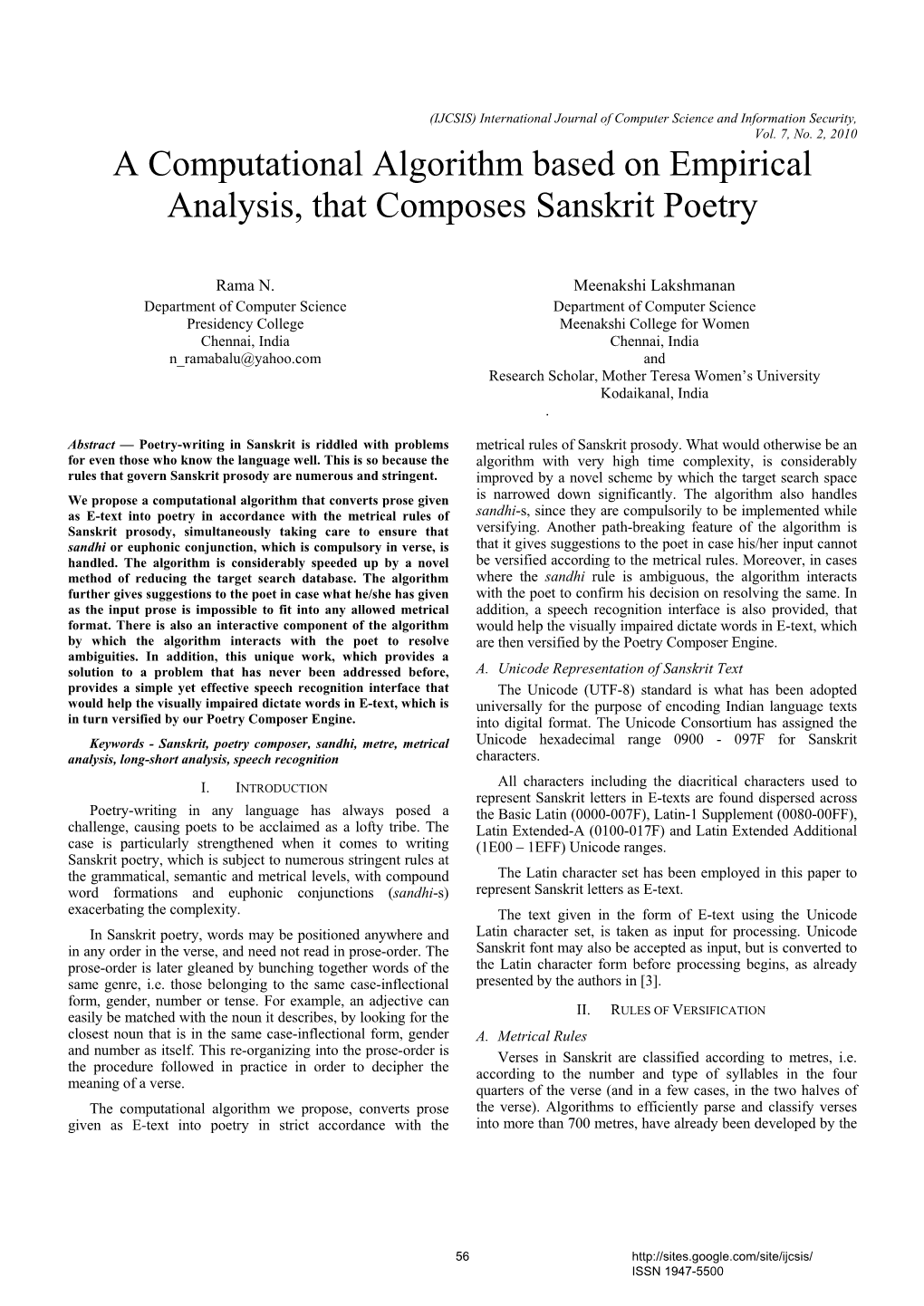 A Computational Algorithm Based on Empirical Analysis, That Composes Sanskrit Poetry