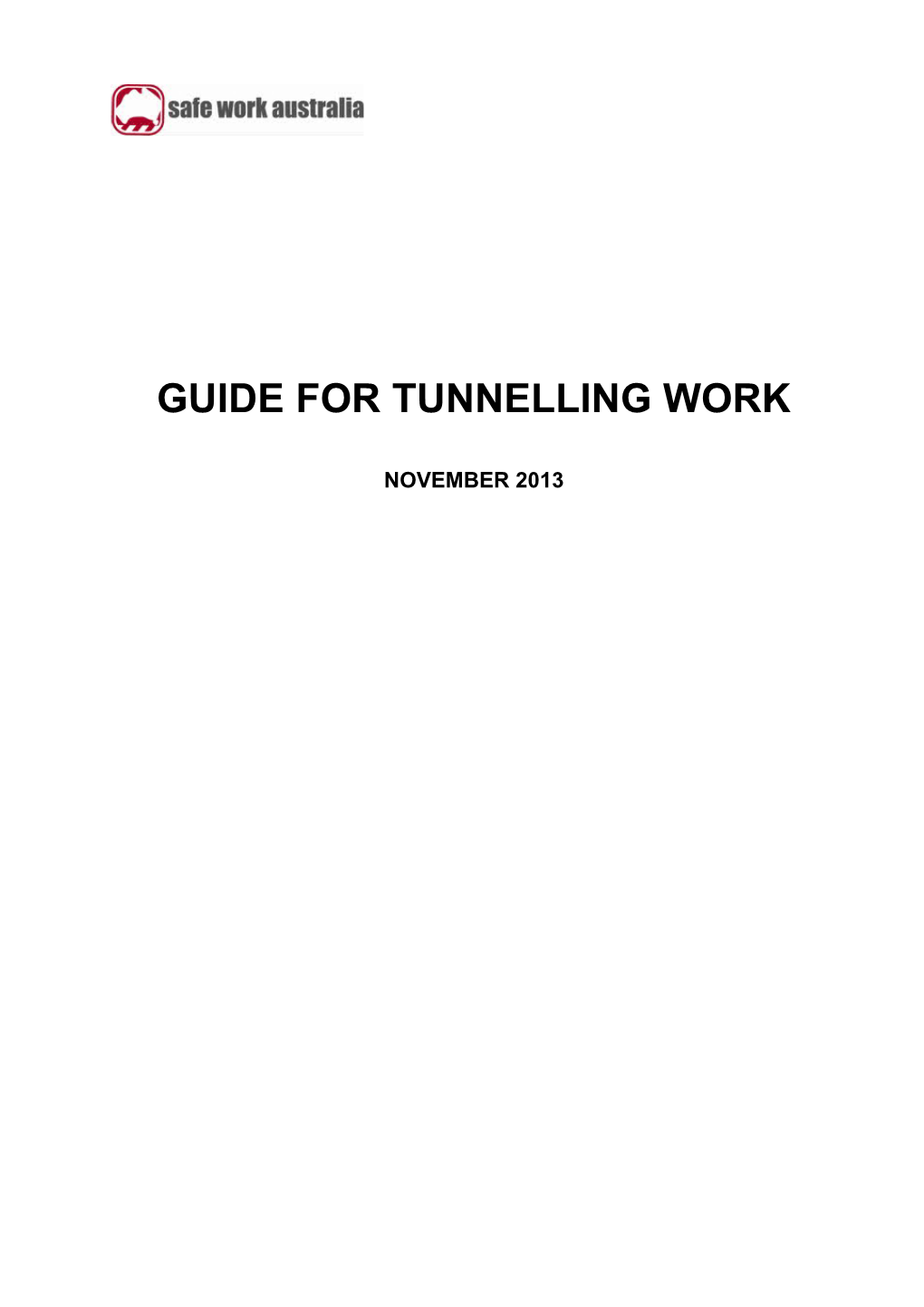 Guide for Tunnelling Work