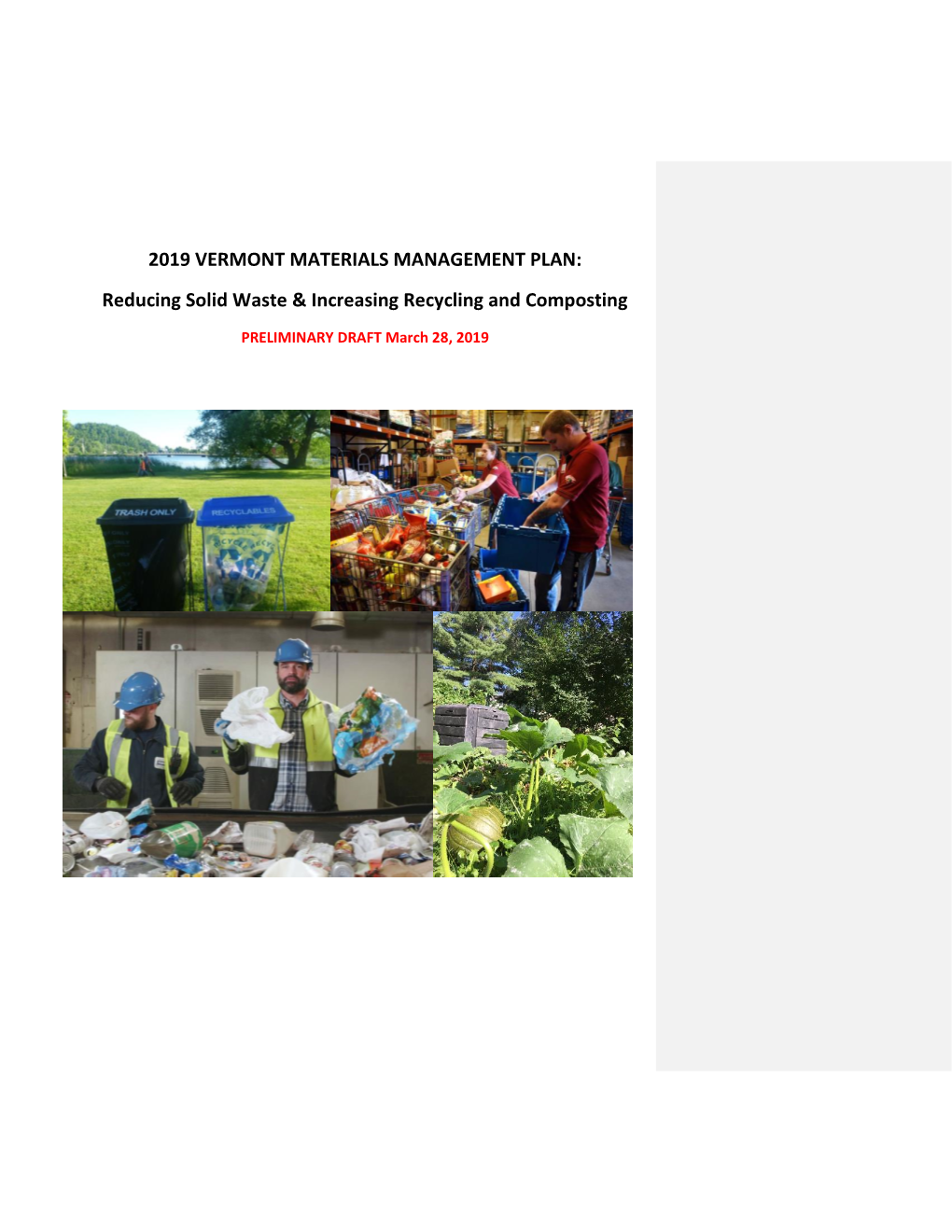 Reducing Solid Waste & Increasing Recycling and Composting