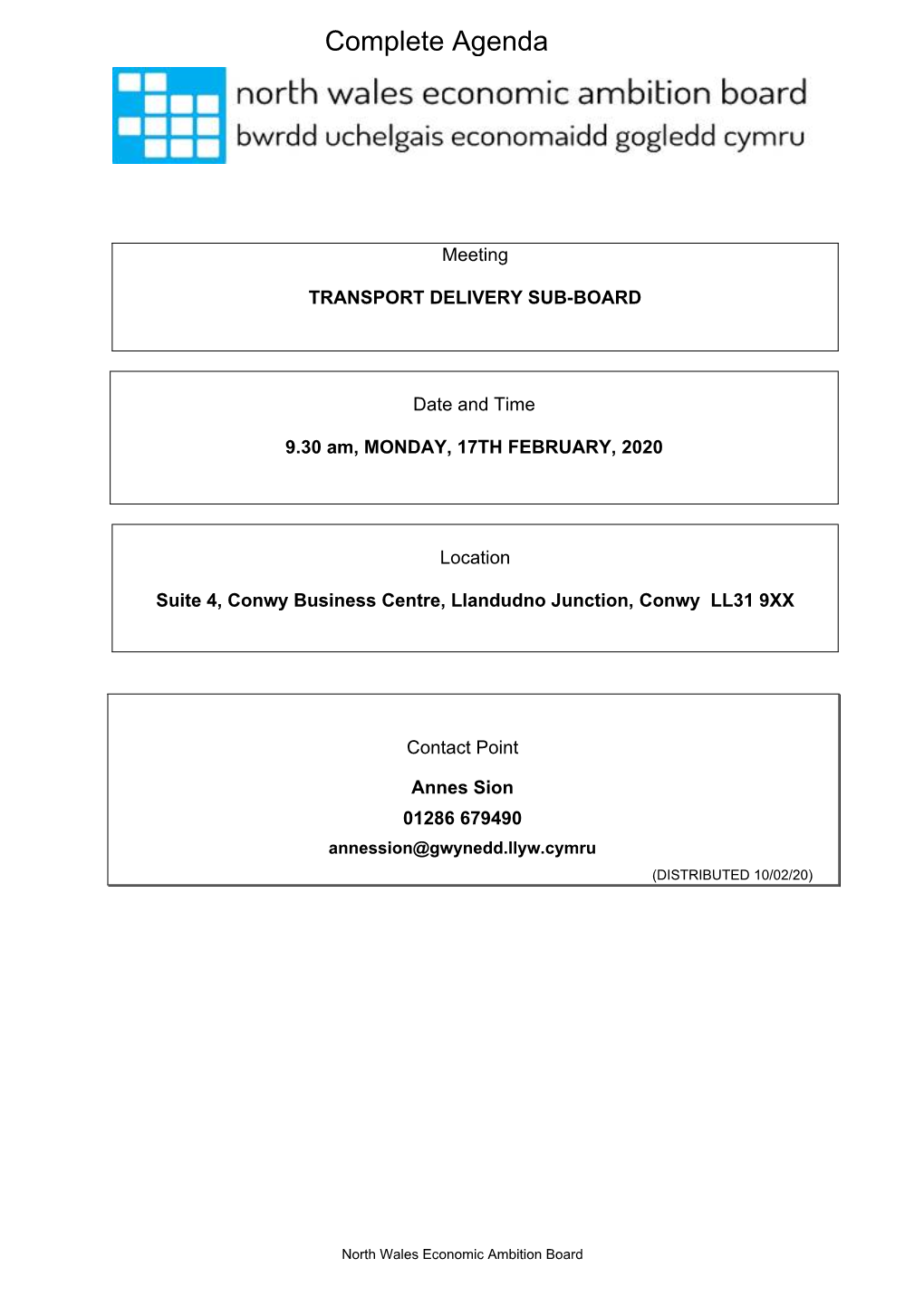 (Public Pack)Agenda Document for Transport Delivery Sub-Board, 17