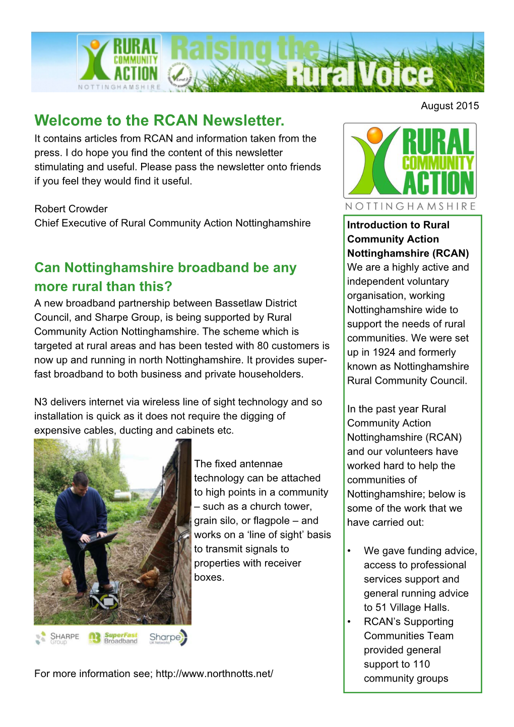 Welcome to the RCAN Newsletter. It Contains Articles from RCAN and Information Taken from the Press