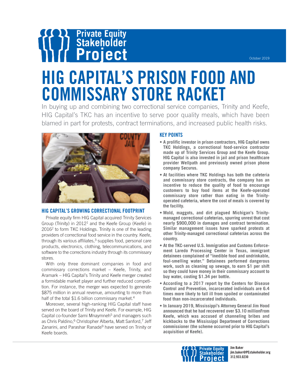 Hig Capital's Prison Food and Commissary Store Racket