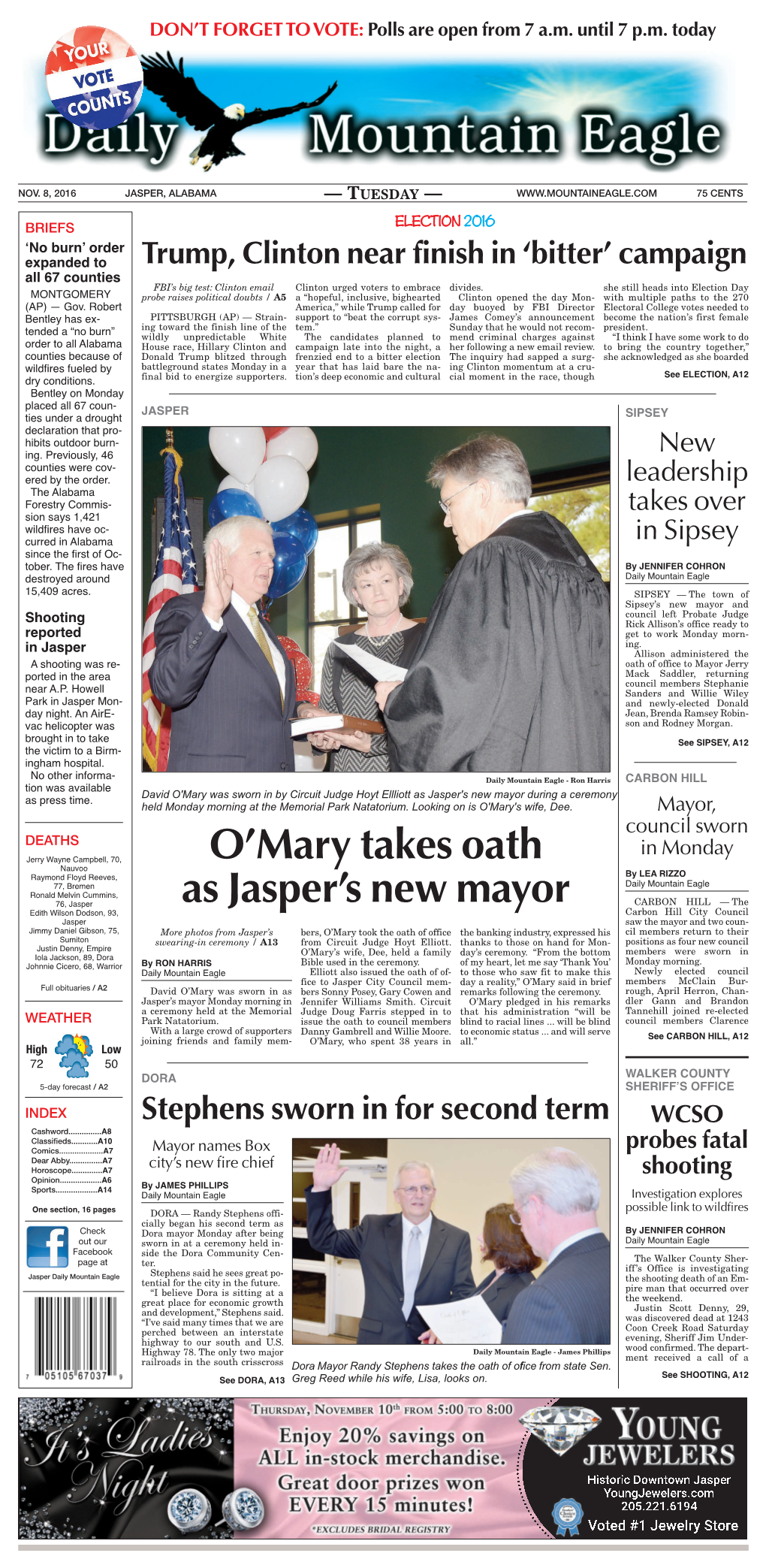 O'mary Takes Oath As Jasper's New Mayor