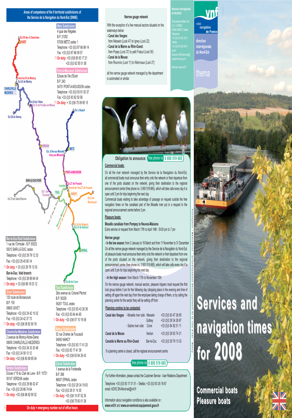 Services and for 2008 Navigation Times