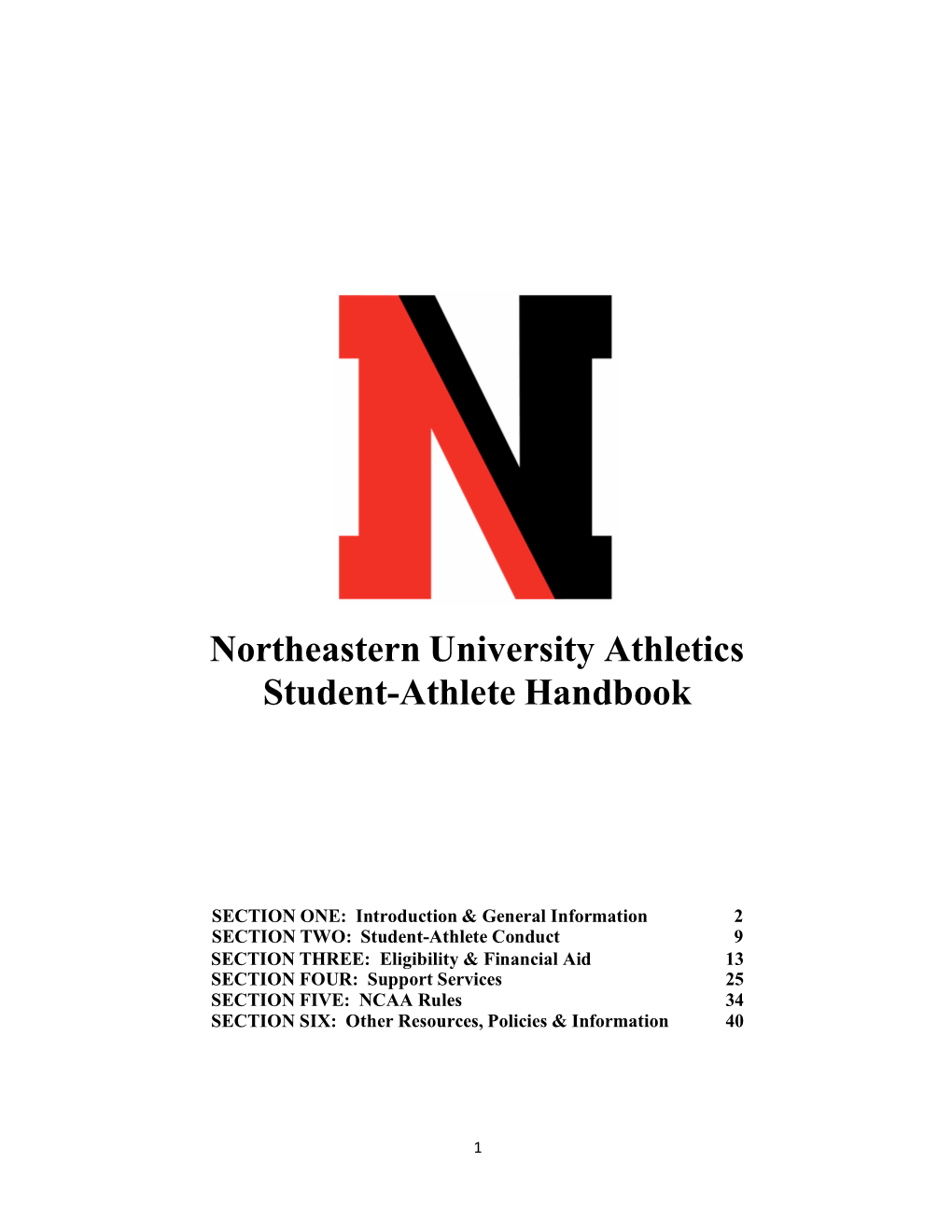 Northeastern University Athletics Student-Athlete Handbook