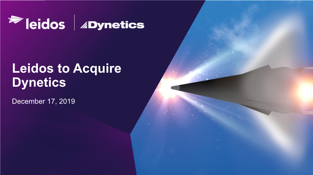 Leidos to Acquire Dynetics