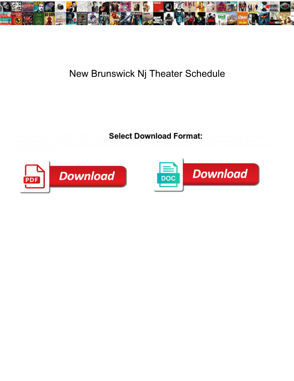 New Brunswick Nj Theater Schedule