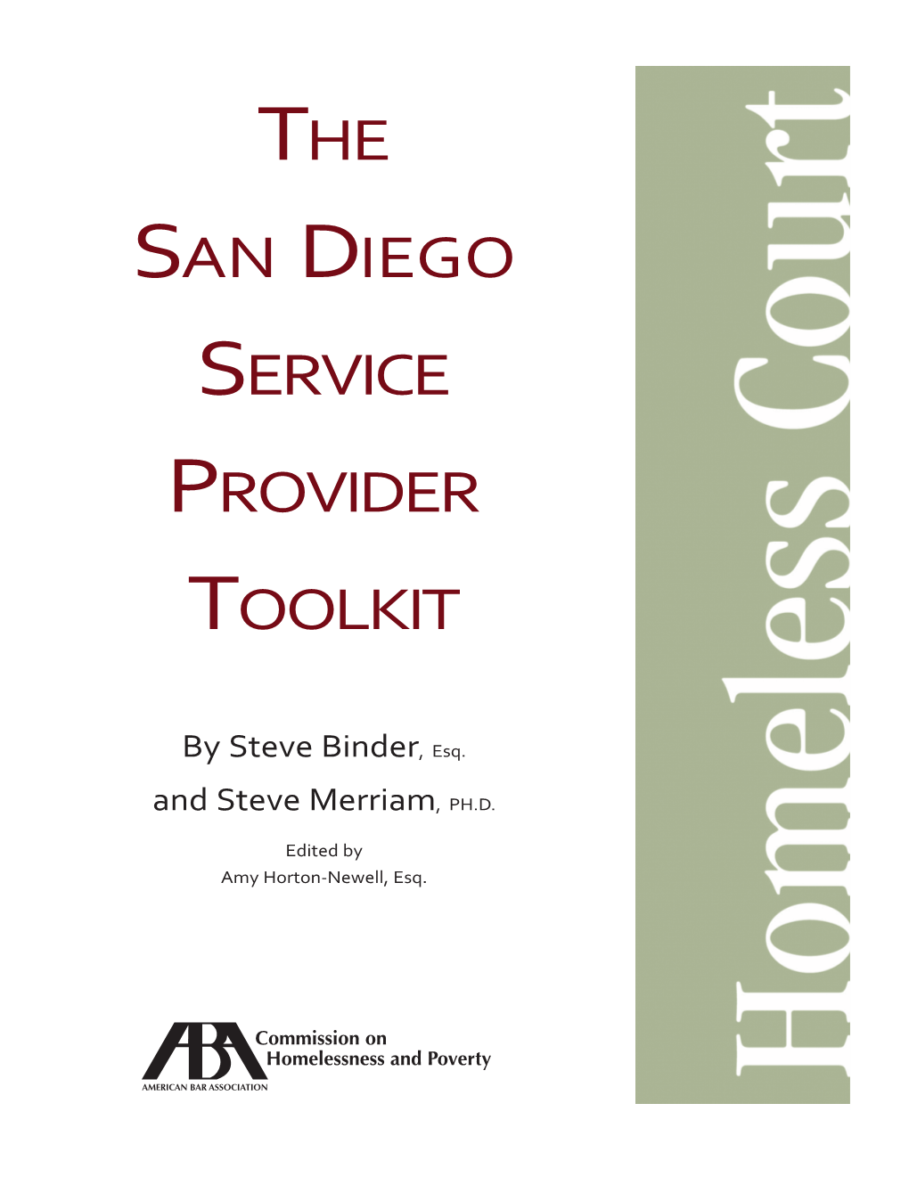 Homeless Court: the San Diego Service Provider Toolkit