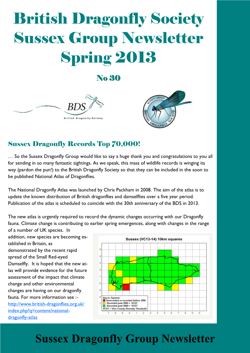 British Dragonfly Society Sussex Group Newsletter Spring 2013