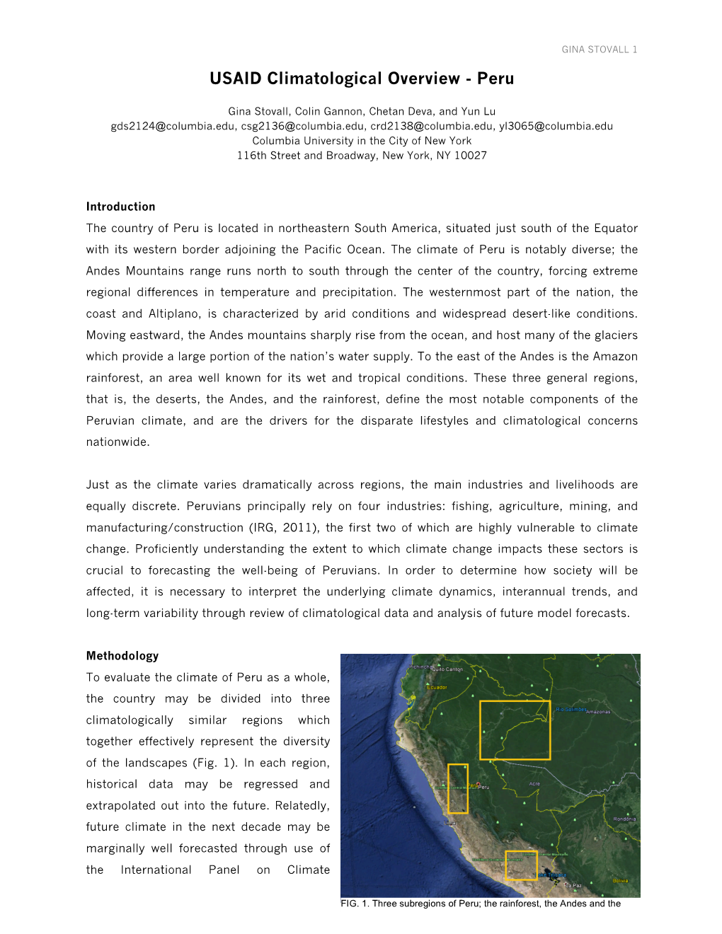 USAID Climatological Overview - Peru