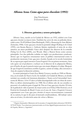 Alfonso Arau: Como Agua Para Chocolate (1992)1