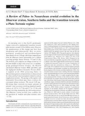 To Neoarchean Crustal Evolution in the Dharwar Craton, Southern India and the Transition Towards a Plate Tectonic Regime