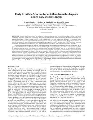 Early to Middle Miocene Foraminifera from the Deep-Sea Congo Fan, Offshore Angola