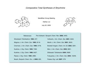Comparative Total Syntheses of Strychnine
