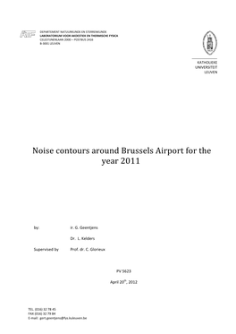 Noise Contours Around Brussels Airport for the Year 2010